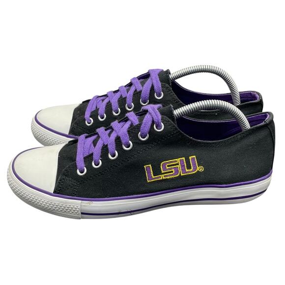 LSU Louisiana State University Tigers Black Canvas Shoes Mens Size 9 Fast Ship - Picture 5 of 9